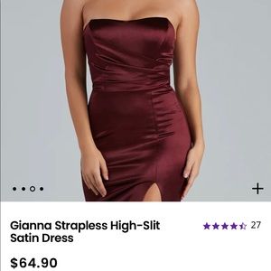 Windsor no strap dress burgundy/maroon worn once perfect condition size S OBO